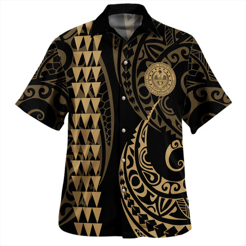 Pohnpei State Hawaiian Shirt Kakau Style Ver.1 Gold