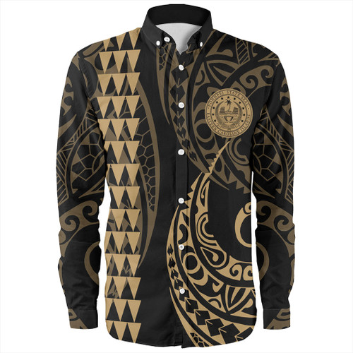 Pohnpei State Long Sleeve Shirt Kakau Style Ver.1 Gold