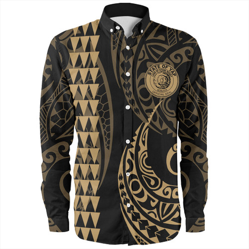 Yap State Long Sleeve Shirt Kakau Style Ver.1 Gold