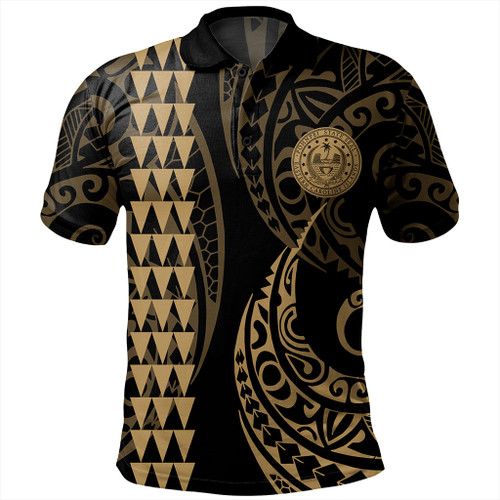 Pohnpei State Polo Shirt Kakau Style Ver.1 Gold