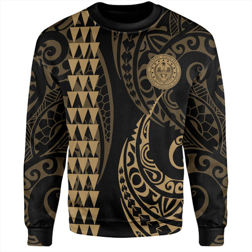 Pohnpei State Sweatshirt Kakau Style Ver.1 Gold