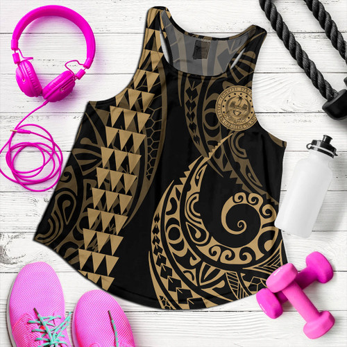 Pohnpei State Women Tank Kakau Style Ver.1 Gold