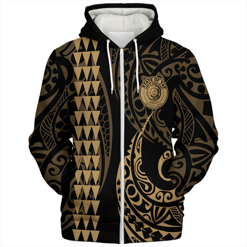 Yap State Sherpa Hoodie Kakau Style Ver.1 Gold