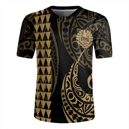 Tahiti Rugby Jersey Kakau Style Ver.1 Gold