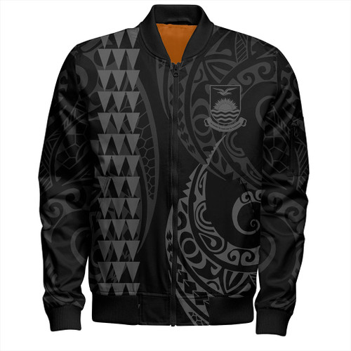 Kiribati Bomber Jacket Kakau Style Gray