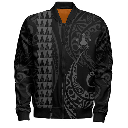 Austral Islands Bomber Jacket Kakau Style Gray
