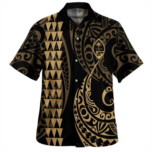 Guam Hawaiian Shirt Kakau Style Ver.1 Gold
