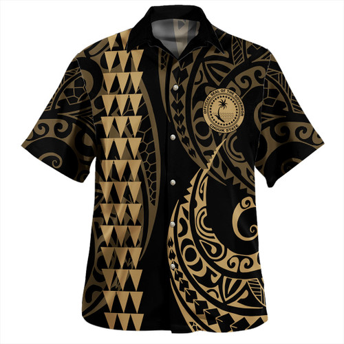 Chuuk State Hawaiian Shirt Kakau Style Ver.1 Gold