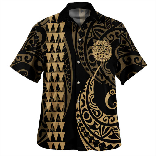 Kosrae Hawaiian Shirt Kakau Style Ver.1 Gold