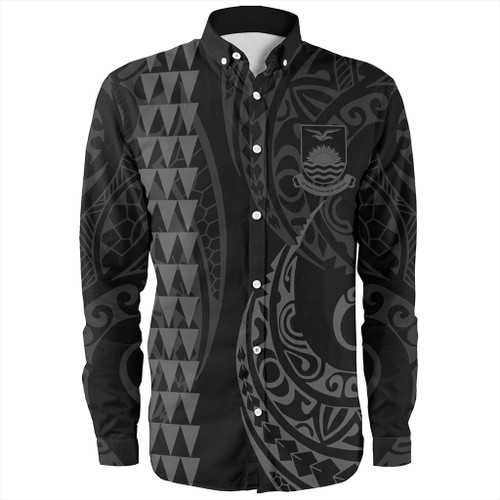 Kiribati Long Sleeve Shirt Kakau Style Gray