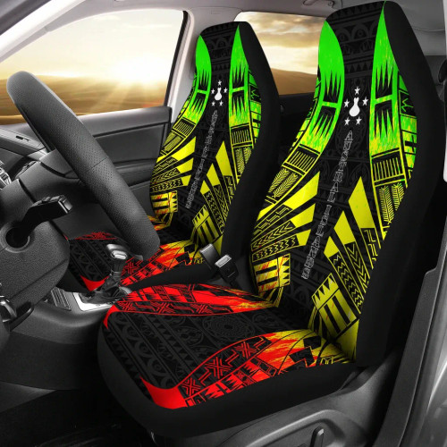 Austral Islands Car Seat Covers - Austral Islands Flag Polynesian Tattoo Reggae