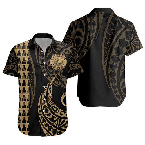 Palau Short Sleeve Shirt Kakau Style Ver.1 Gold