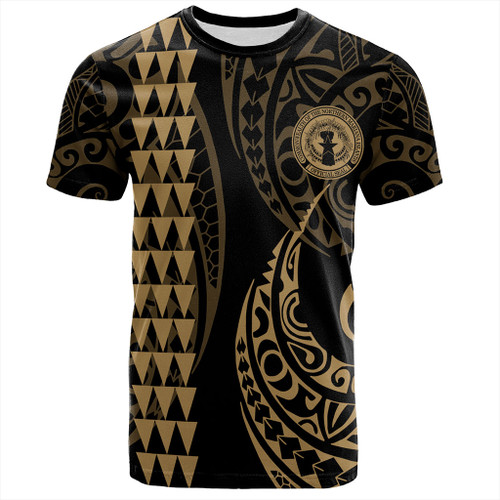 Northern Mariana Islands T-Shirt Kakau Style Ver.1 Gold