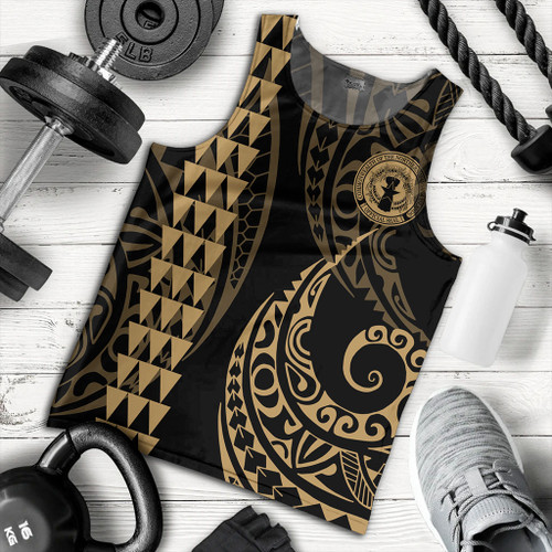 Northern Mariana Islands Tank Top Kakau Style Ver.1 Gold