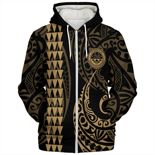 Federated States Of Micronesia Sherpa Hoodie Kakau Style Ver.1 Gold