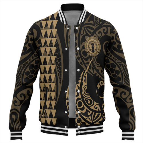 Northern Mariana Islands Baseball Jacket Kakau Style Ver.1 Gold