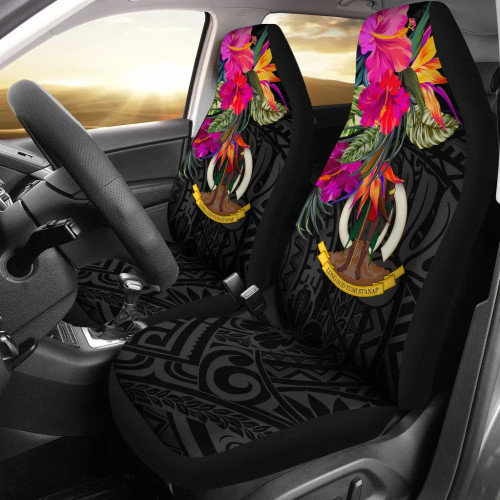 Vanuatu Car Seat Covers - Hibiscus Polynesian Pattern