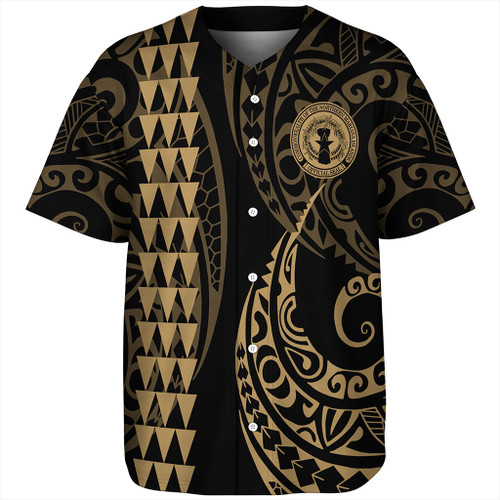Northern Mariana Islands Baseball Shirt Kakau Style Ver.1 Gold