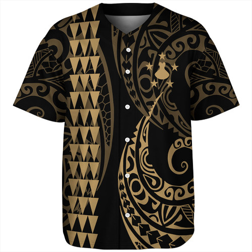 Austral Islands Baseball Shirt Kakau Style Ver.1 Gold