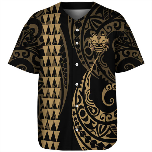 Marquesas Islands Baseball Shirt Kakau Style Ver.1 Gold