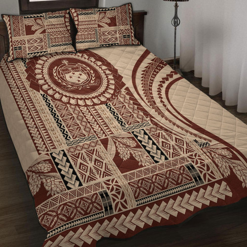 Samoa Quilt Bed Set Seal Samoan Siapo Brown Design1