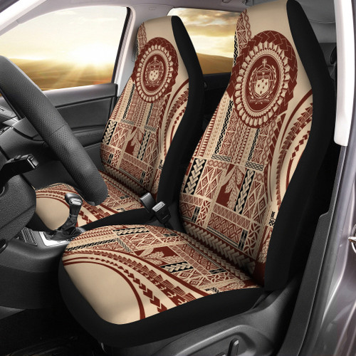 Samoa Car Seat Covers Seal Samoan Siapo Brown Design1