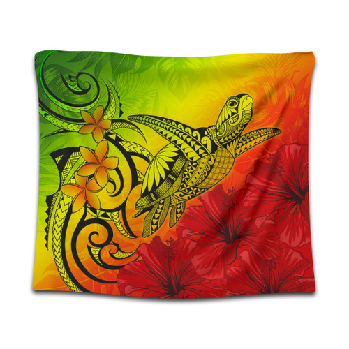 Hawaii Tapestry Tribal Polynesia Tropical Hibiscus Flower