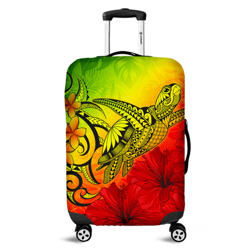 Hawaii Luggage Cover Tribal Polynesia Tropical Hibiscus Flower