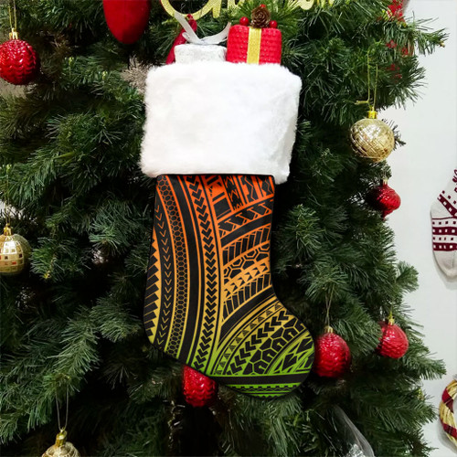 Hawaii Christmas Stocking Polynesian Pattern Reggae