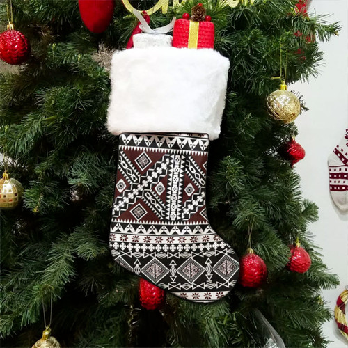 Samoa Christmas Stocking Polynesian Tribal Print Stripe Style