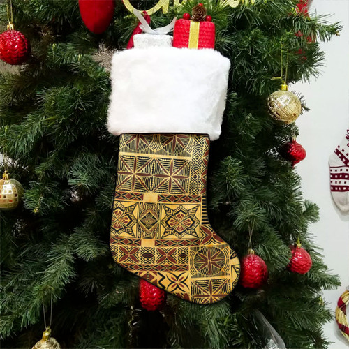 Samoa Christmas Stocking Tapa Design Dobby Fabric
