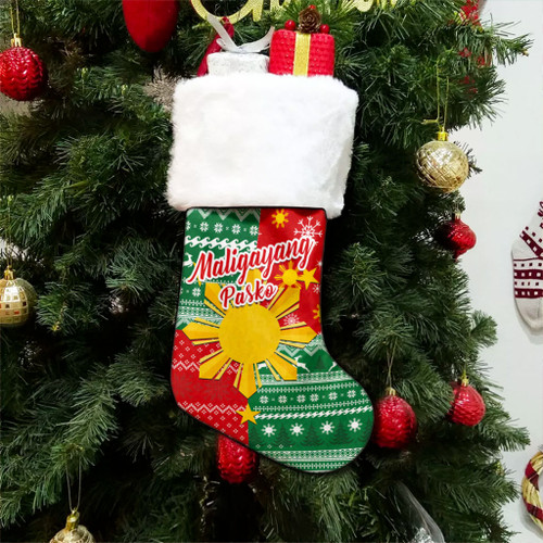 Philippines Filipinos Christmas Stocking Merry Christmas Pattern Sun Style