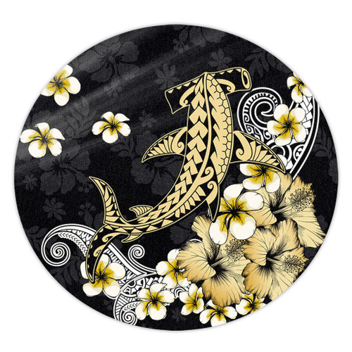 Hawaii Round Rug Hammerhead Shark Gold Tropical