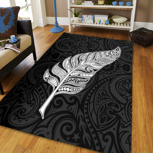 New Zealand Area Rug Maori Silver Fern Simple Style
