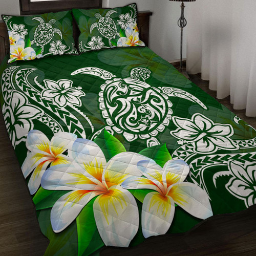 Hawaii Quilt Bed Set Polynesian Turtle Tattoo Plumeria Original Style