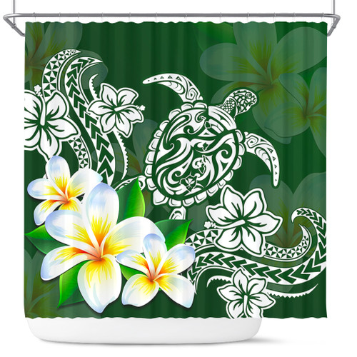 Hawaii Shower Curtain Polynesian Turtle Tattoo Plumeria Original Style