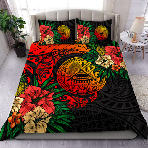 American Samoa Bedding Set Polynesian Coat Of Arms Tropical