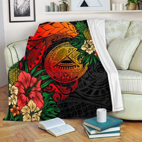 American Samoa Premium Blanket Polynesian Coat Of Arms Tropical