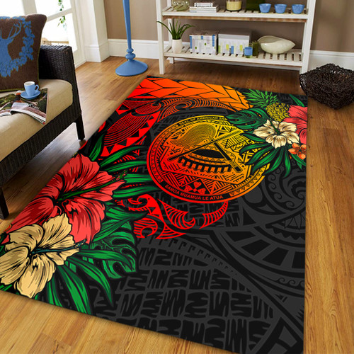 American Samoa Area Rug Polynesian Coat Of Arms Tropical