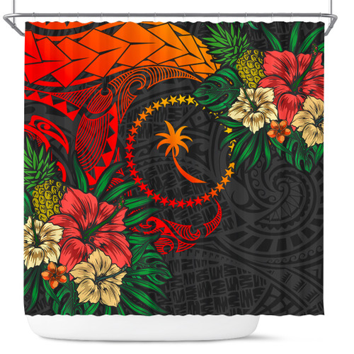 Chuuk State Shower Curtain Polynesian Coat Of Arms Tropical