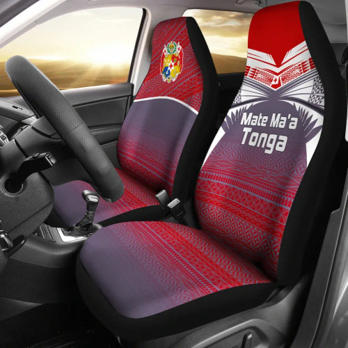 Tonga Polynesian Car Seat Covers - White Tattoo