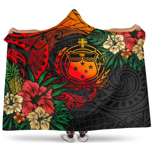 Samoa Hooded Blanket Polynesian Coat Of Arms Tropical