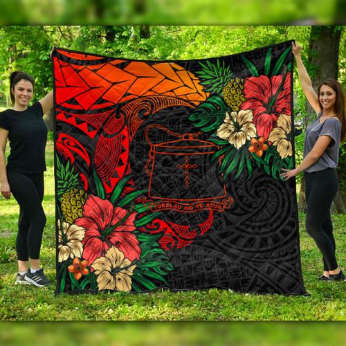 Tokelau Premium Quilt Polynesian Coat Of Arms Tropical