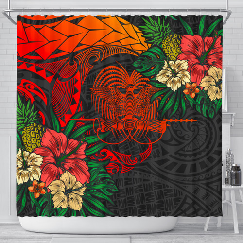 Papua New Guinea Shower Curtain Polynesian Coat Of Arms Tropical