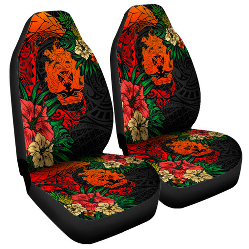 Solomon Islands Car Seat Covers Polynesian Coat Of Arms Tropical