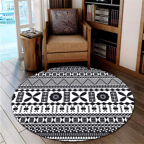 Fiji Round Rug Bula Pattern