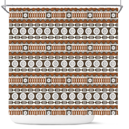 Fiji Shower Curtain Tapa Masi Pattern