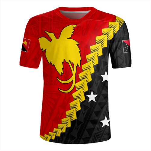 Papua New Guinea Rugby Jersey Melanesia With Flag Tribal Tattoo