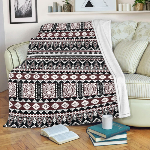 Fiji Premium Blanket Bula Fiji Masi Motif Brown Color Design1