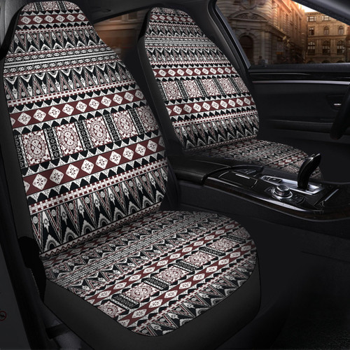 Fiji Car Seat Covers Bula Fiji Masi Motif Brown Color Design1